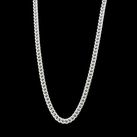Vintage Light Weight Chunky Silver Tone Curb Chain Necklace (5108) - Picture 1 of 6